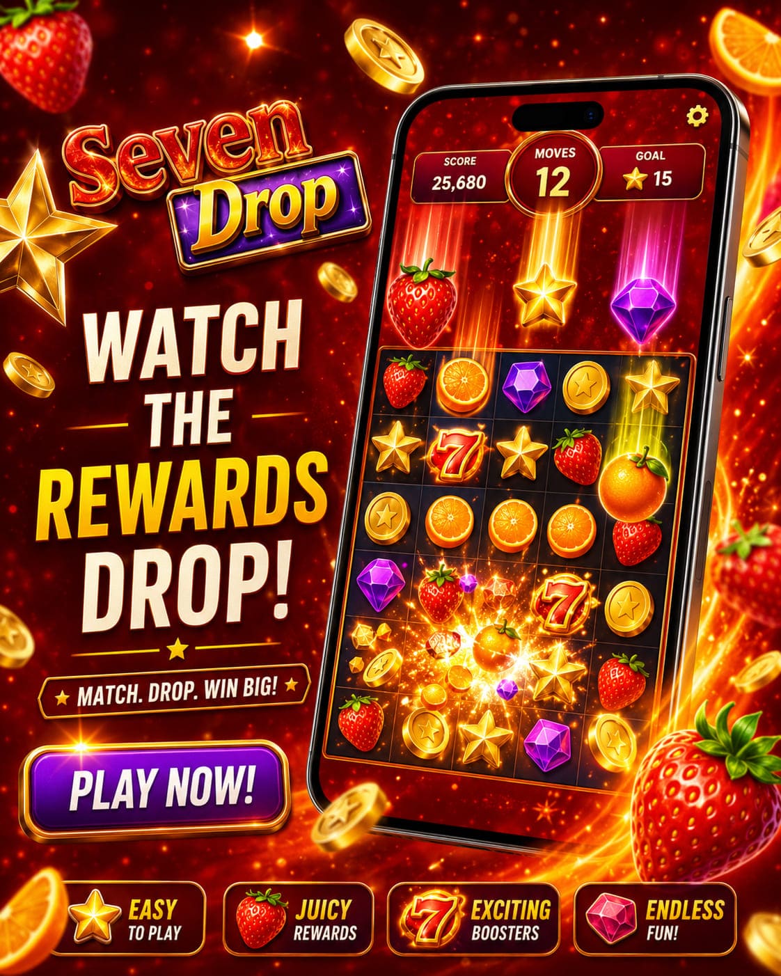 777 Slot score moment — colorful arcade atmosphere
